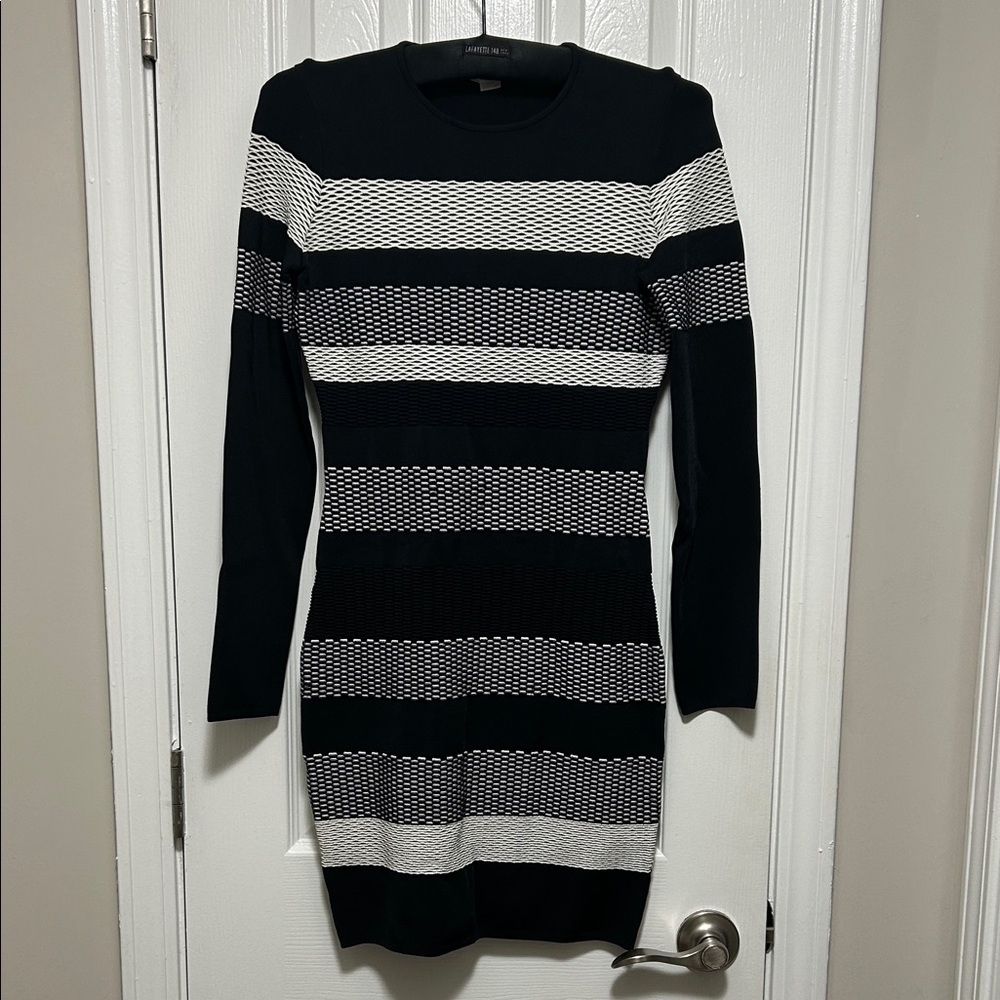 Alexander Wang | Black and White Long Sleeve Dress